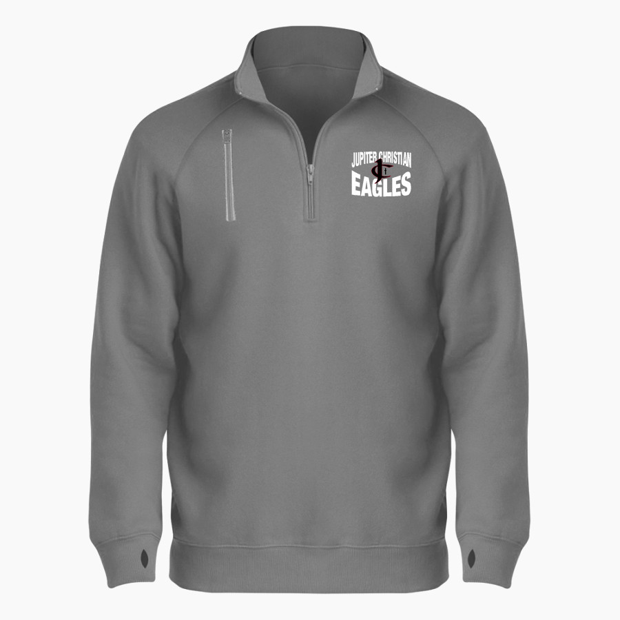Jupiter Christian Eagles <span class="pdp-name-mascot">Jupiter Eagles</span> BSN SPORTS Men's Cotton Rich Fleece 1/4 Zip