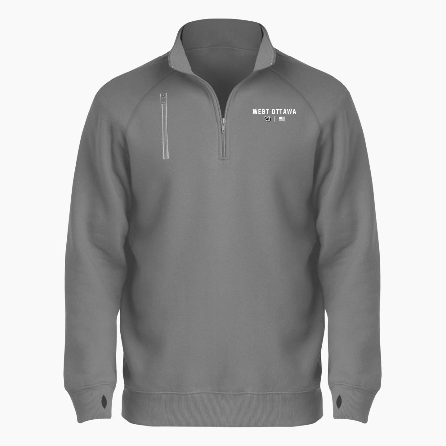 West Ottawa Panthers <span class="pdp-name-mascot">West Ottawa Panthers</span> BSN SPORTS Men's Cotton Rich Fleece 1/4 Zip