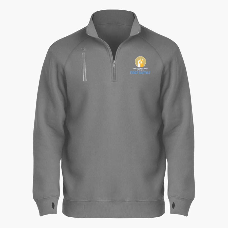 First Baptist First Baptist Church <span class="pdp-name-mascot">First Baptist Church of New Bern</span> BSN SPORTS Men's Cotton Rich Fleece 1/4 Zip