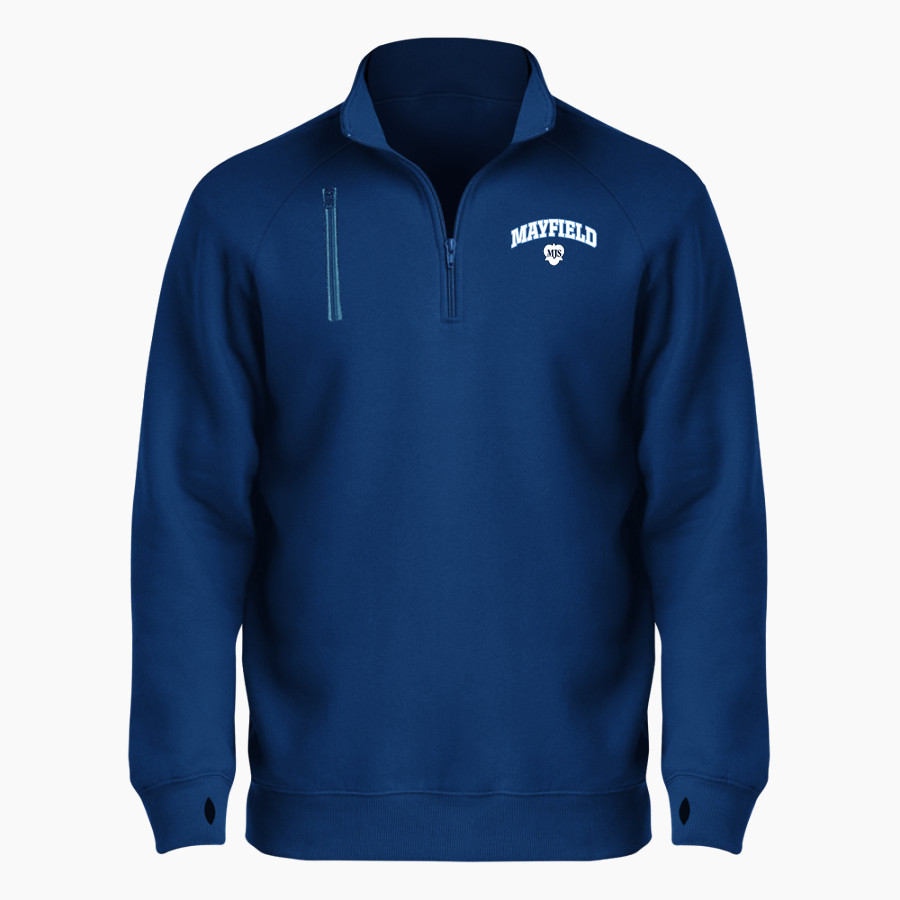 Mayfield Junior School Mustangs Online Store BSN SPORTS Men's Cotton Rich Fleece 1/4 Zip