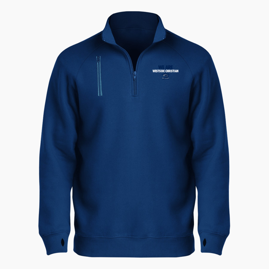 Westside Christian Wave <span class="pdp-name-mascot">Westside Christian Wave</span> BSN SPORTS Men's Cotton Rich Fleece 1/4 Zip