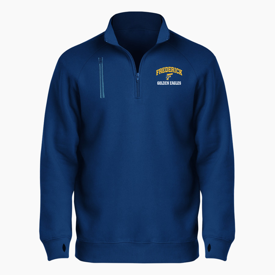 FREDERICK HIGH SCHOOL GOLDEN EAGLES <span class="pdp-name-mascot">FREDERICK GOLDEN EAGLES</span> BSN SPORTS Men's Cotton Rich Fleece 1/4 Zip