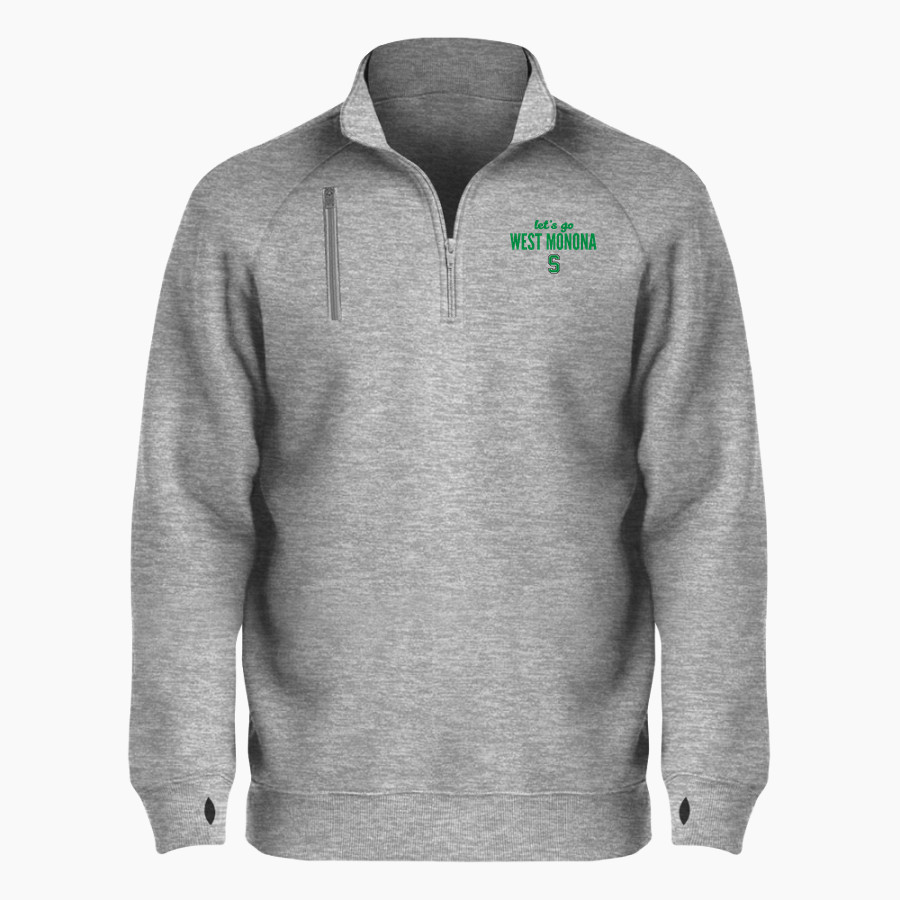 WEST MONONA HIGH SCHOOL SPARTANS <span class="pdp-name-mascot">WEST MONONA SPARTANS</span> BSN SPORTS Men's Cotton Rich Fleece 1/4 Zip