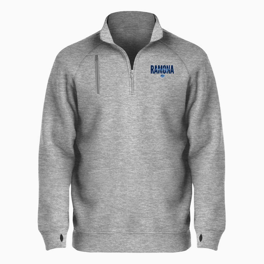 RAMONA HIGH SCHOOL RAMS BSN SPORTS Men's Cotton Rich Fleece 1/4 Zip