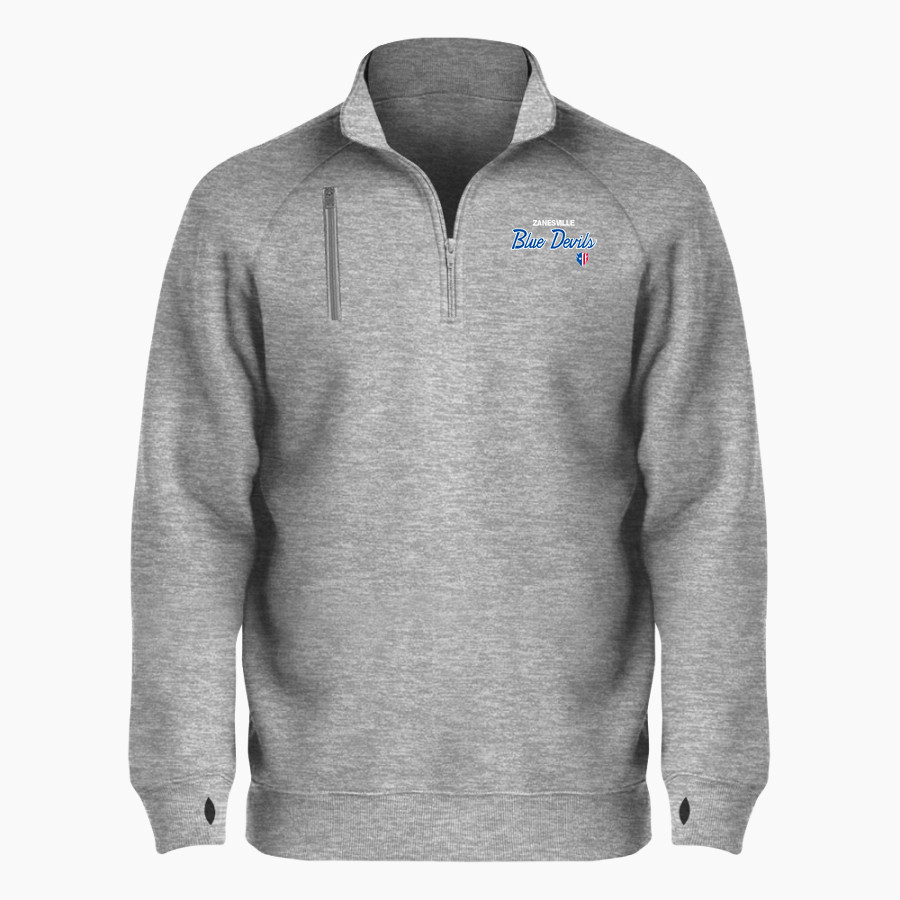 ZANESVILLE HIGH SCHOOL BLUE DEVILS BSN SPORTS Men's Cotton Rich Fleece 1/4 Zip