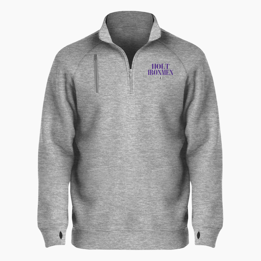 HOLT HIGH SCHOOL IRONMEN <span class="pdp-name-mascot">HOLT IRONMEN</span> BSN SPORTS Men's Cotton Rich Fleece 1/4 Zip