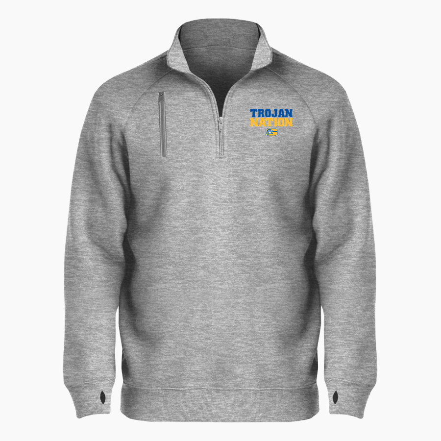 GARNER HIGH SCHOOL TROJANS BSN SPORTS Men's Cotton Rich Fleece 1/4 Zip