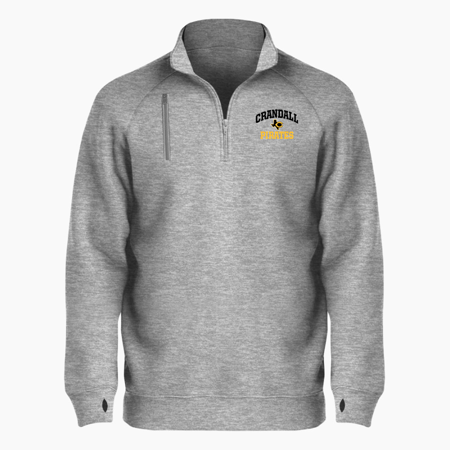 CRANDALL HIGH SCHOOL PIRATES BSN SPORTS Men's Cotton Rich Fleece 1/4 Zip