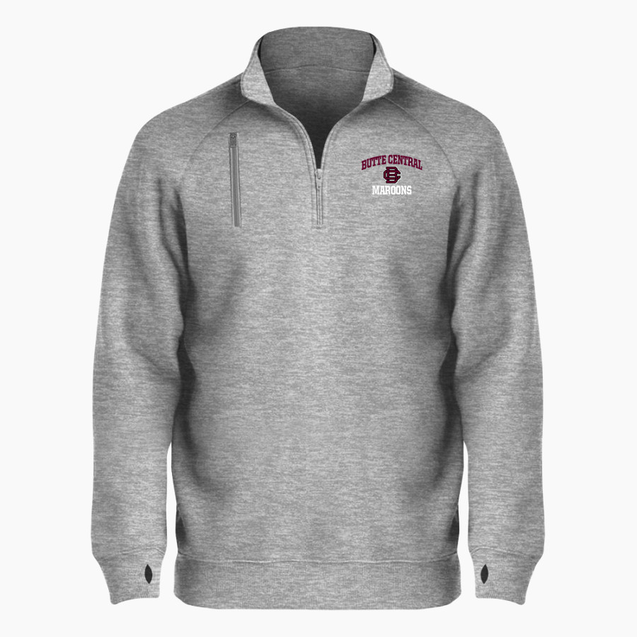BUTTE CENTRAL CATHOLIC HIGH SCH MAROONS BSN SPORTS Men's Cotton Rich Fleece 1/4 Zip