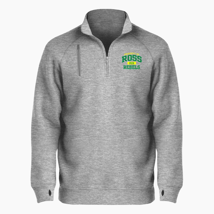 Ross Rebels <span class="pdp-name-mascot">Ross Rebels</span> BSN SPORTS Men's Cotton Rich Fleece 1/4 Zip