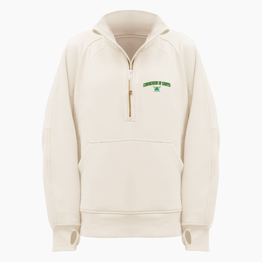 Communion of Saints School Sabres official sideline store <span class="pdp-name-mascot">Communion of Saints School Sabres</span> lululemon Women's Scuba Oversized Funnel Neck Half Zip Long