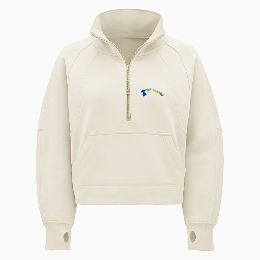 BAD AXE HIGH SCHOOL HATCHETS <span class="pdp-name-mascot">BAD AXE HATCHETS</span> lululemon Women's Scuba Oversized Funnel Neck Half Zip - Crop