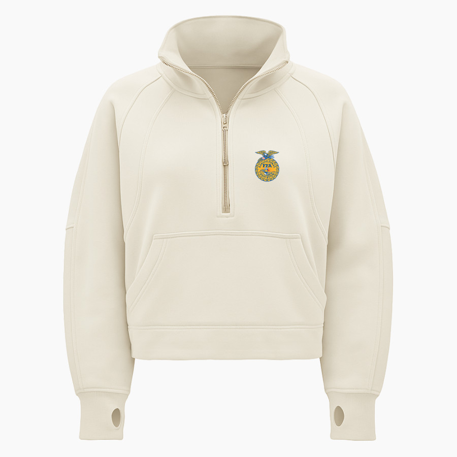 MOUNT MARKHAM HIGH SCHOOL MUSTANGS <span class="pdp-name-mascot">MOUNT MARKHAM MUSTANGS</span> lululemon Women's Scuba Oversized Funnel Neck Half Zip - Crop