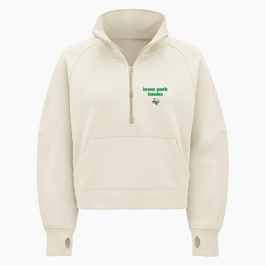 IOWA PARK HIGH SCHOOL HAWKS lululemon Women's Scuba Oversized Funnel Neck Half Zip - Crop
