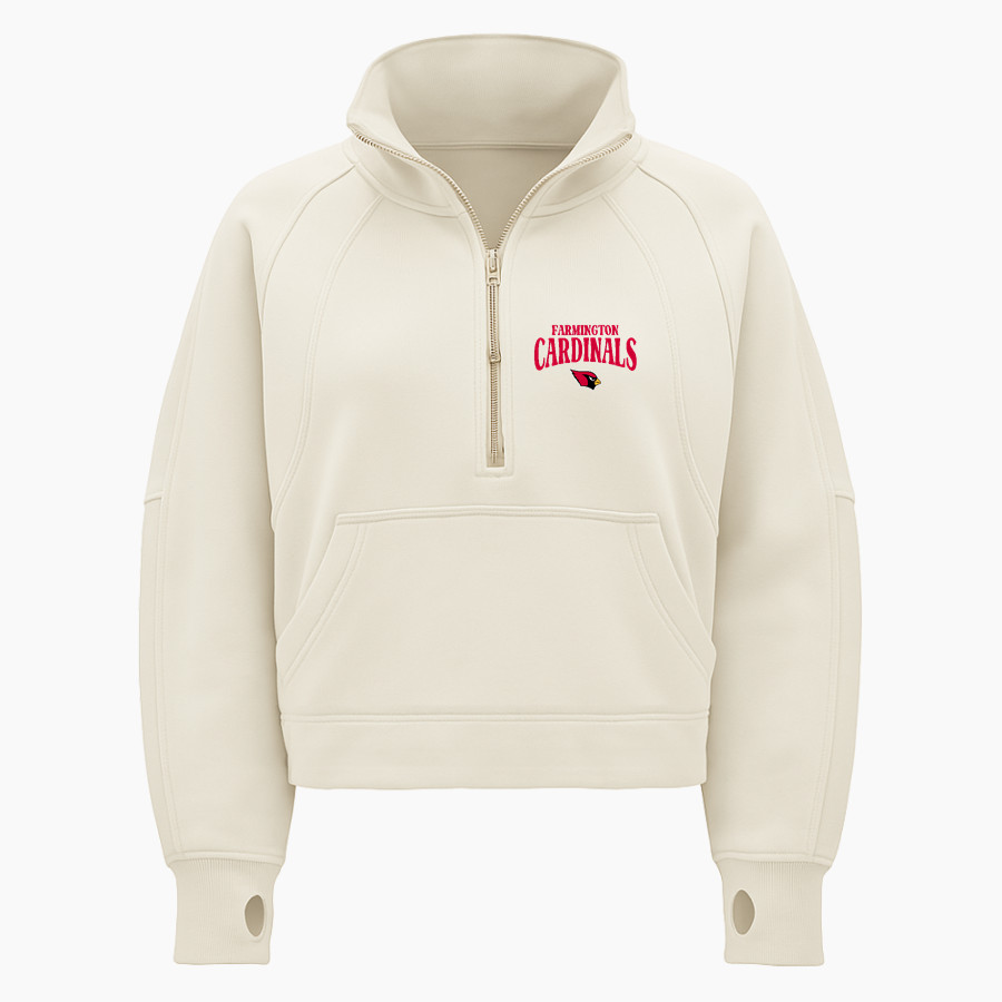 FARMINGTON HIGH SCHOOL CARDINALS <span class="pdp-name-mascot">FARMINGTON CARDINALS</span> lululemon Women's Scuba Oversized Funnel Neck Half Zip - Crop