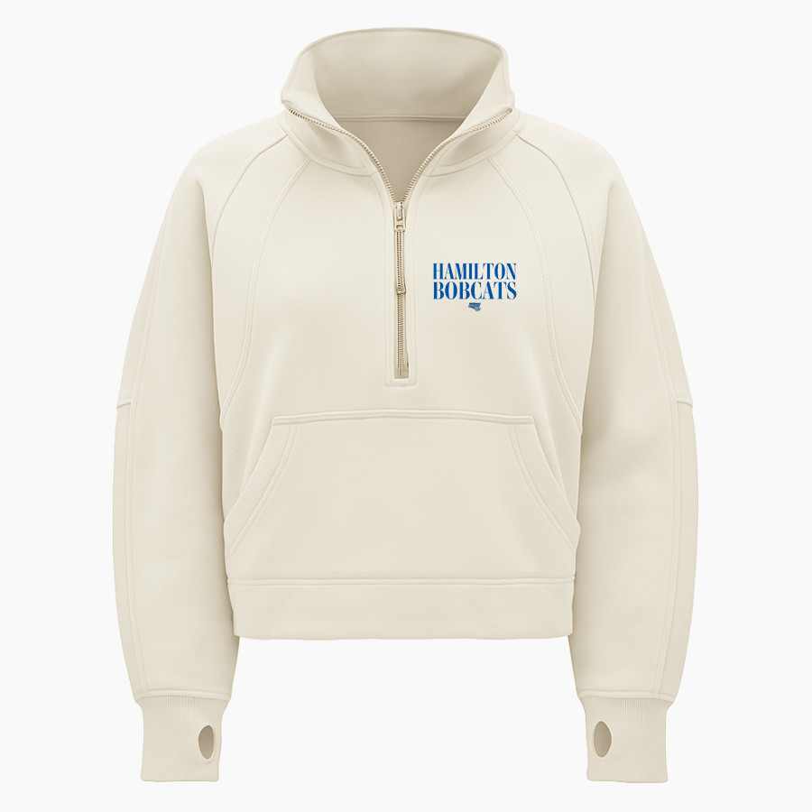 HAMILTON SCHOOL BOBCATS <span class="pdp-name-mascot">HAMILTON BOBCATS</span> lululemon Women's Scuba Oversized Funnel Neck Half Zip - Crop