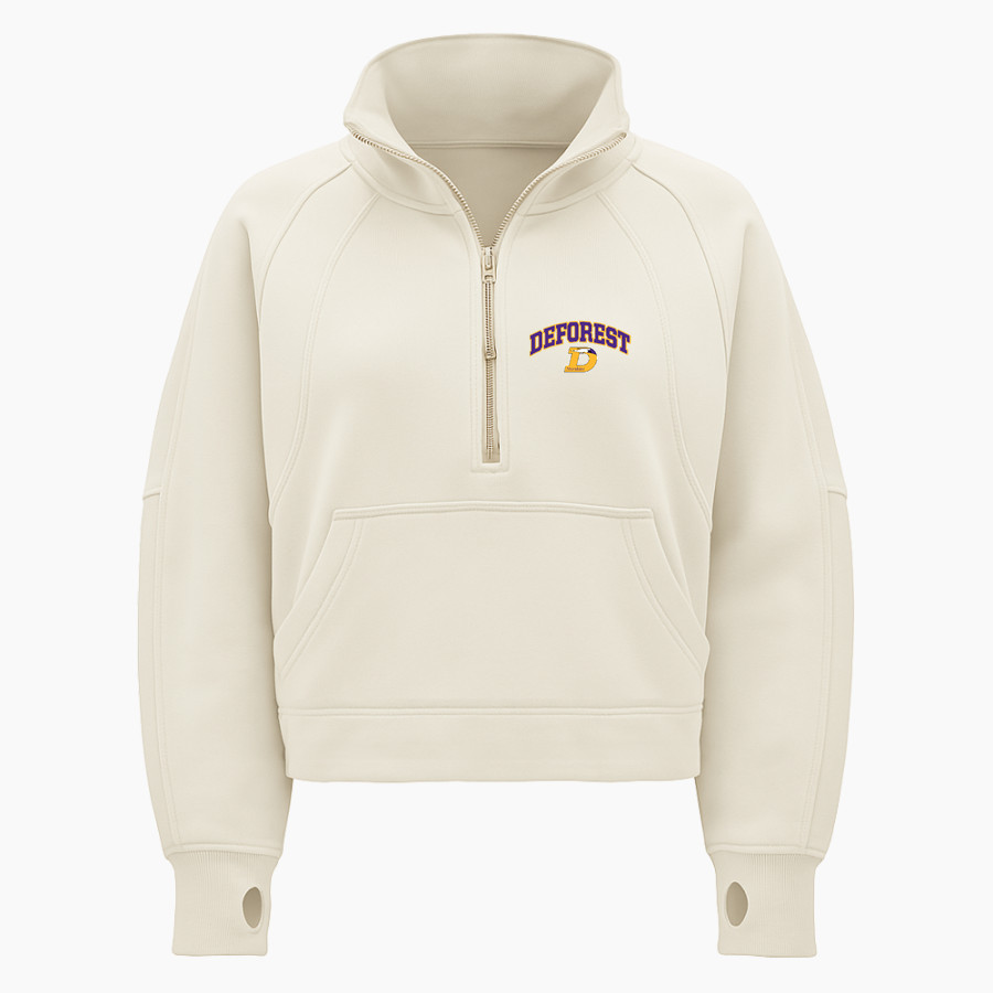 DEFOREST HIGH SCHOOL NORSKIES lululemon Women's Scuba Oversized Funnel Neck Half Zip - Crop