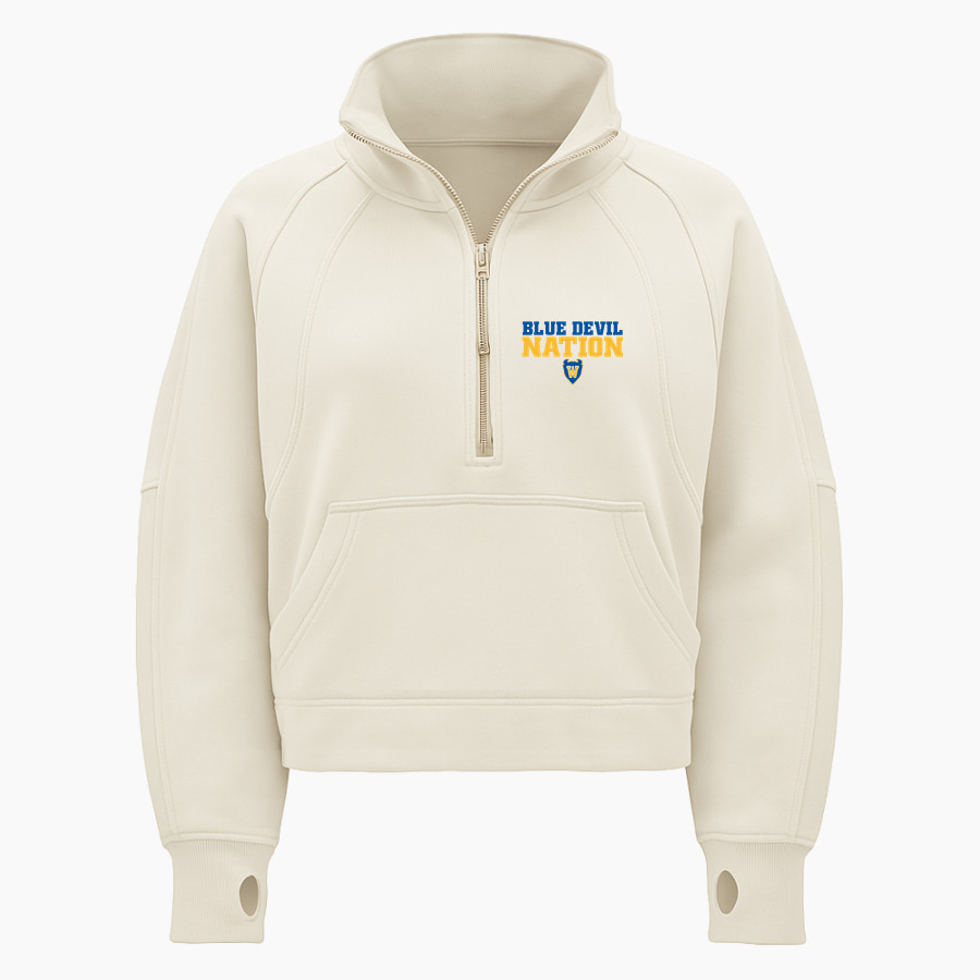 Warren Blue Devils <span class="pdp-name-mascot">Warren Blue Devils</span> lululemon Women's Scuba Oversized Funnel Neck Half Zip - Crop