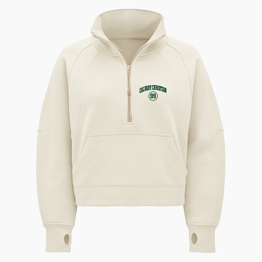 Calvary Christian Spartans <span class="pdp-name-mascot">Calvary Christian Spartans</span> lululemon Women's Scuba Oversized Funnel Neck Half Zip - Crop