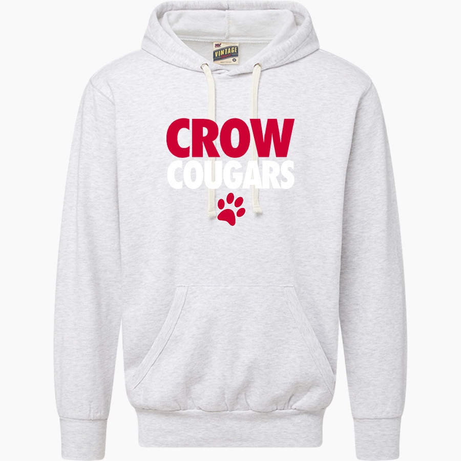 CROW HIGH SCHOOL Cougars Online Store <span class="pdp-name-mascot">CROW COUGARS</span> MV Sport Men's Vintage Fleece Hoodie