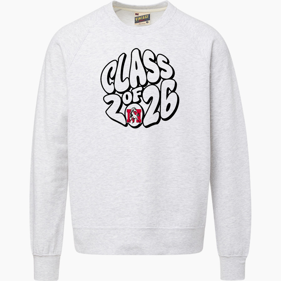 MINEOLA HIGH SCHOOL MUSTANGS MV Sport Men's Vintage Fleece Crew