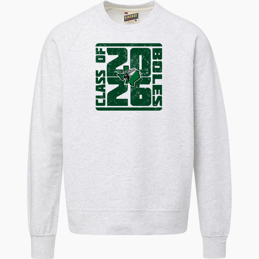 BOLES HIGH SCHOOL HORNETS MV Sport Men's Vintage Fleece Crew