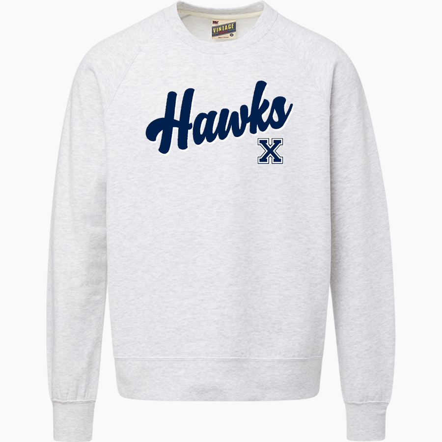 XAVIER HIGH SCHOOL HAWKS <span class="pdp-name-mascot">XAVIER HAWKS</span> MV Sport Men's Vintage Fleece Crew