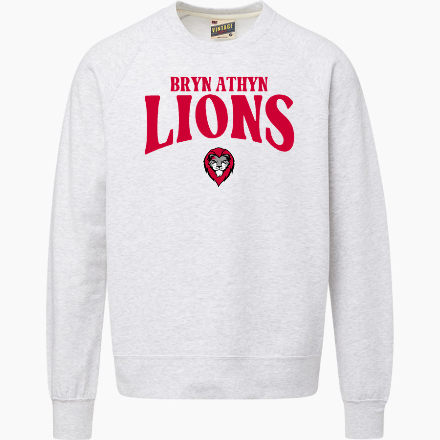 Bryn Athyn College The Official Store of the Lions <span class="pdp-name-mascot">Bryn Athyn College Lions</span> MV Sport Men's Vintage Fleece Crew