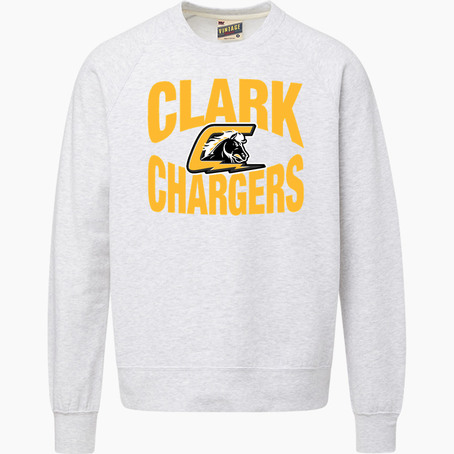 CLARK HIGH SCHOOL CHARGERS <span class="pdp-name-mascot">CLARK CHARGERS</span> MV Sport Men's Vintage Fleece Crew