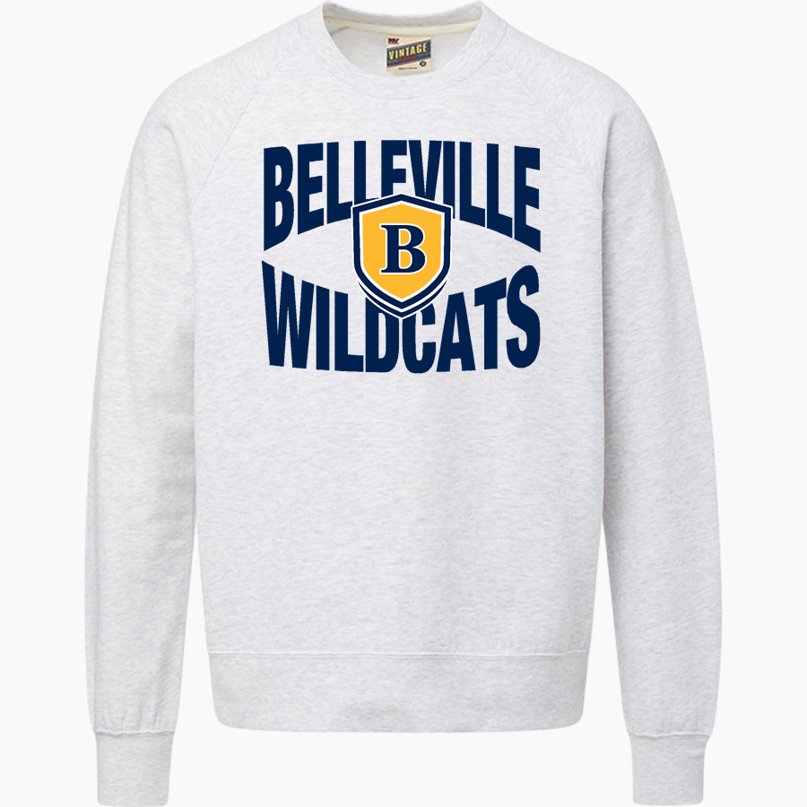 BELLEVILLE HIGH SCHOOL WILDCATS <span class="pdp-name-mascot">BELLEVILLE WILDCATS</span> MV Sport Men's Vintage Fleece Crew