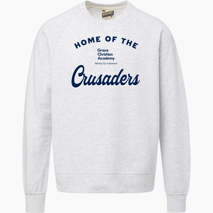 Grace Christian Academy Crusaders <span class="pdp-name-mascot">Grace Christian Academy Crusaders</span> MV Sport Men's Vintage Fleece Crew