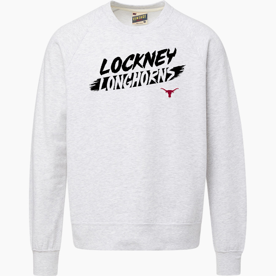 LOCKNEY HIGH SCHOOL LONGHORNS MV Sport Men's Vintage Fleece Crew
