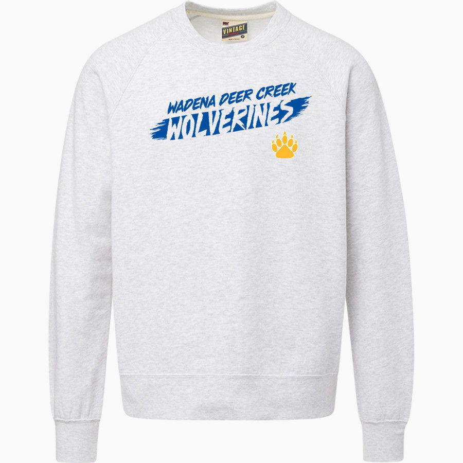 WADENA DEER CREEK HIGH SCHOOL WOLVERINES MV Sport Men's Vintage Fleece Crew