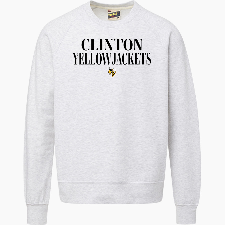 CLINTON HIGH SCHOOL YELLOWJACKETS <span class="pdp-name-mascot">CLINTON YELLOWJACKETS</span> MV Sport Men's Vintage Fleece Crew
