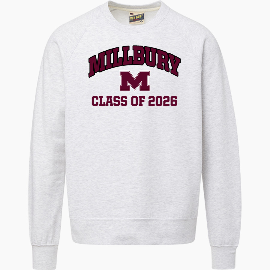 MILLBURY SR HIGH SCHOOL WOOLIES <span class="pdp-name-mascot">MILLBURY MEMORIAL WOOLIES</span> MV Sport Men's Vintage Fleece Crew