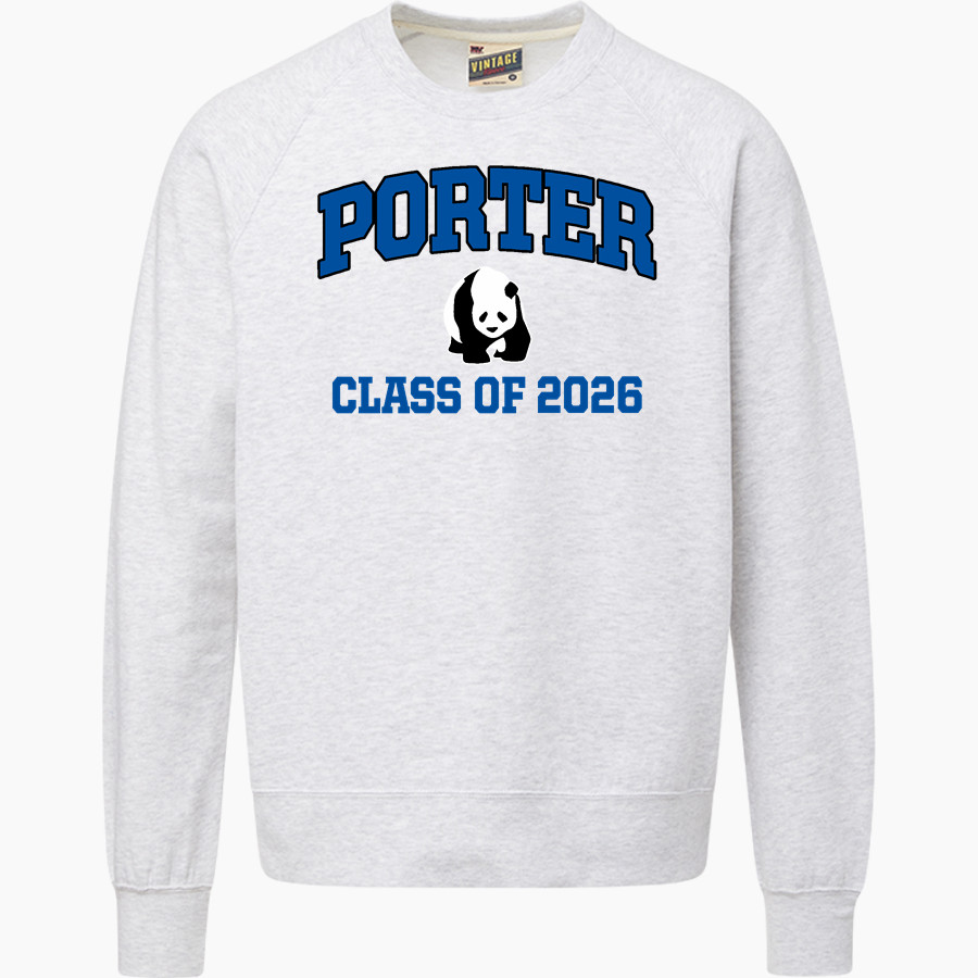 Porter Pandas official sideline store <span class="pdp-name-mascot">Porter Elementary School Pandas</span> MV Sport Men's Vintage Fleece Crew