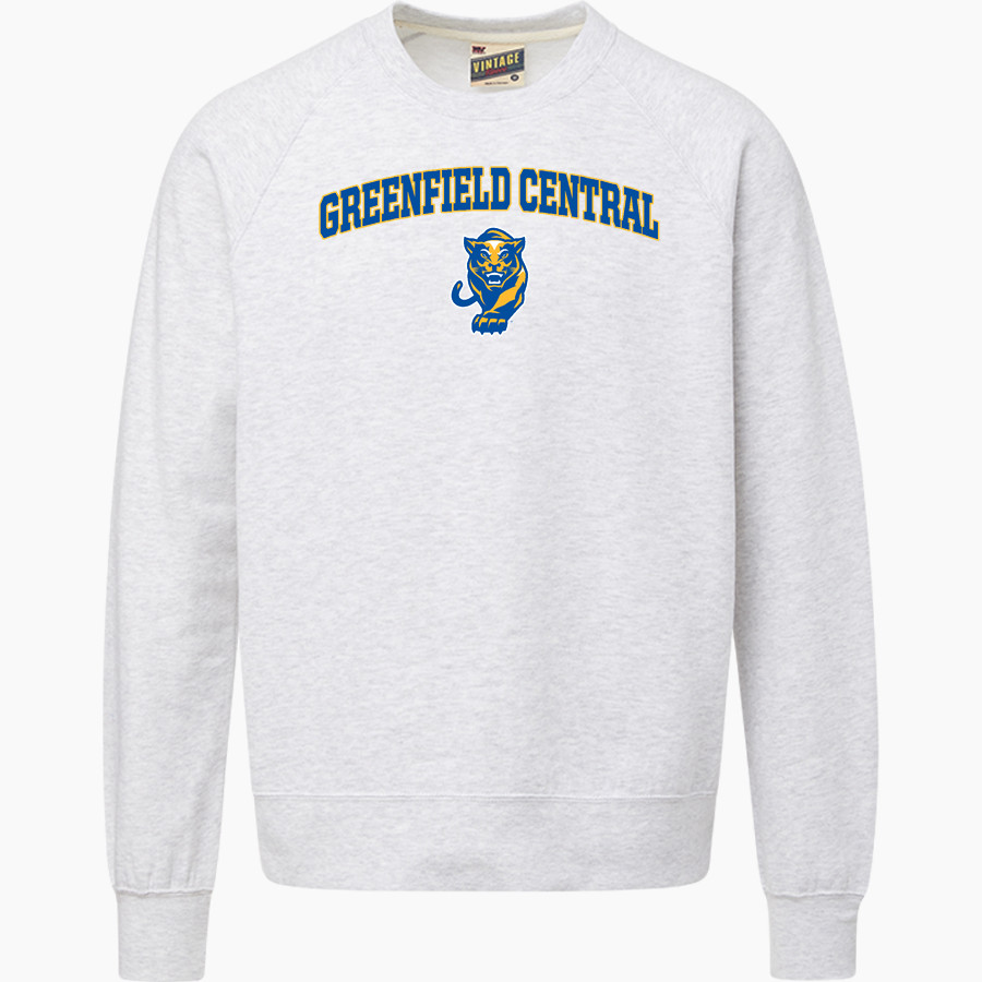 Greenfield Central Cougars Online Store <span class="pdp-name-mascot">Greenfield-Central Cougars</span> MV Sport Men's Vintage Fleece Crew