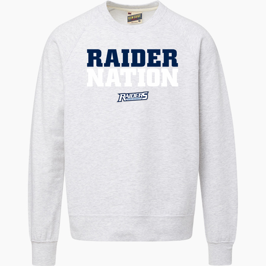 Rivier University Official Store of the Raiders <span class="pdp-name-mascot">Rivier University Raiders</span> MV Sport Men's Vintage Fleece Crew
