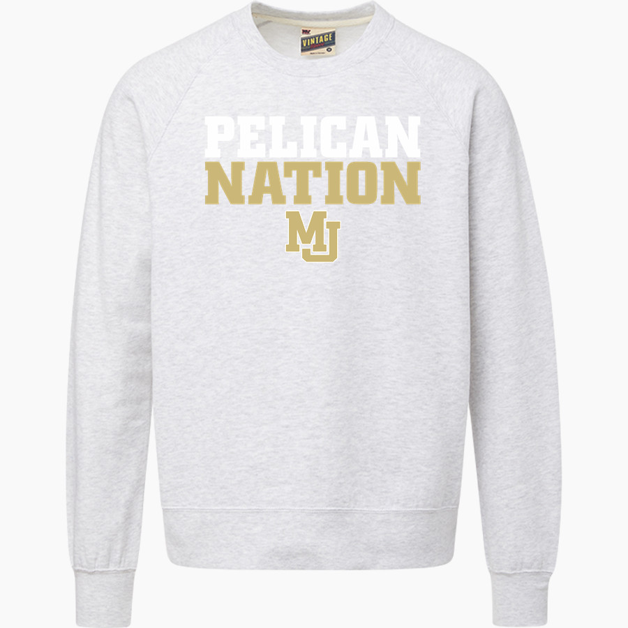 Morris Jeff Pelicans MV Sport Men's Vintage Fleece Crew
