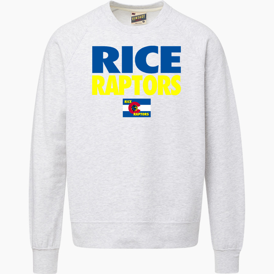 Rice Raptors <span class="pdp-name-mascot">Rice Elementary School Raptors</span> MV Sport Men's Vintage Fleece Crew