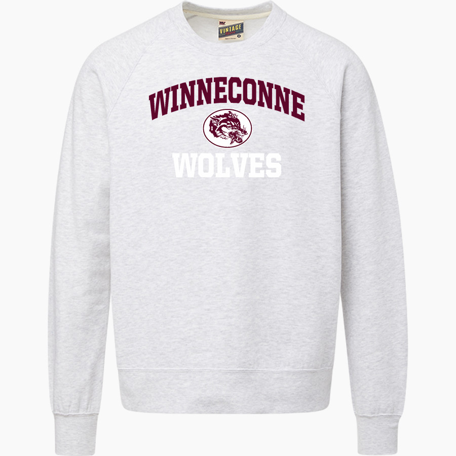 WINNECONNE HIGH SCHOOL WOLVES <span class="pdp-name-mascot">WINNECONNE WOLVES</span> MV Sport Men's Vintage Fleece Crew