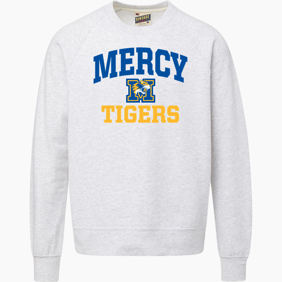 Mercy High School Tigers Online Store MV Sport Men's Vintage Fleece Crew