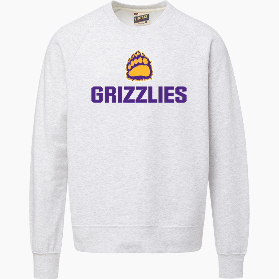 Fowler Grizzlies MV Sport Men's Vintage Fleece Crew