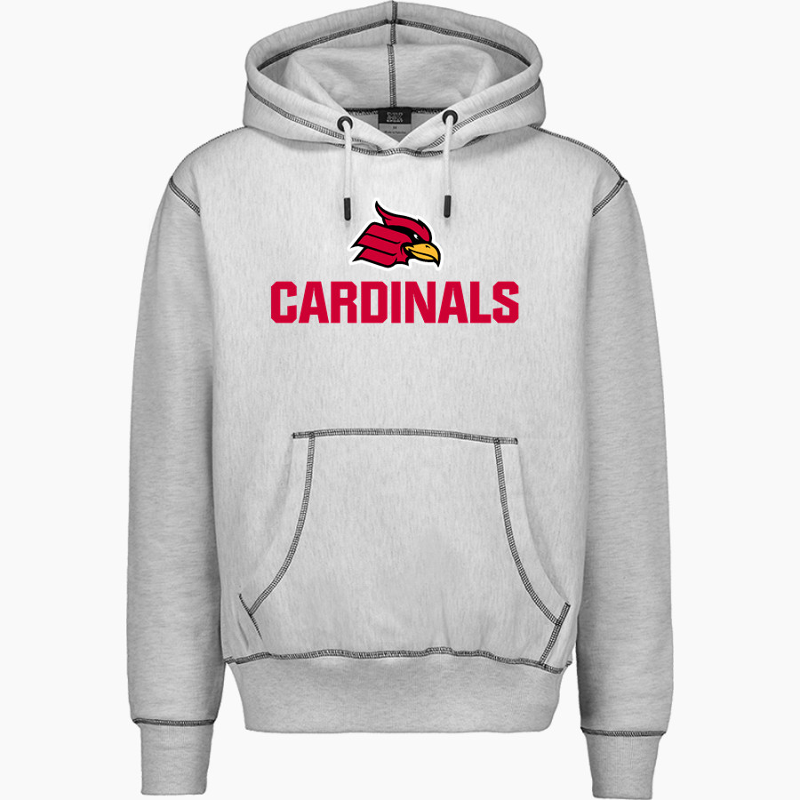 Wheeling University Cardinals Online Store MV Sport Men's Pro-Weave Contrast Stitch Hoodie