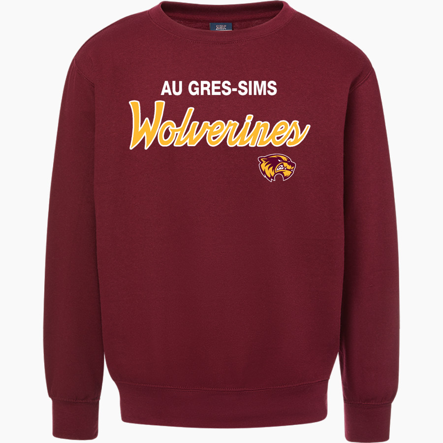Au Gres-Sims HIGH SCHOOL WOLVERINES <span class="pdp-name-mascot">AU GRES - SIMS WOLVERINES</span> MV Sport Men's Fundamental Fleece Crew