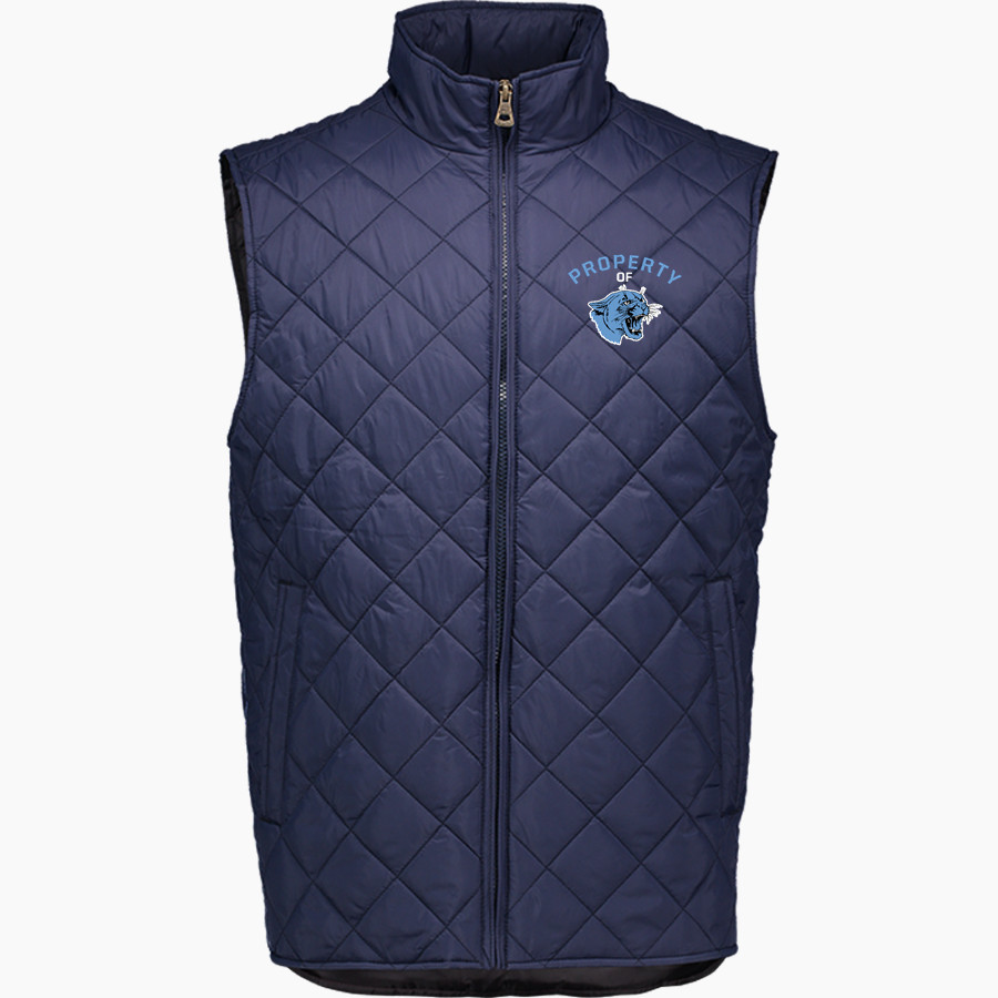 JERSEY COMMUNITY HIGH SCHOOL PANTHERS MV Sport Weatherproof Vintage Men's Diamond Quilt Vest