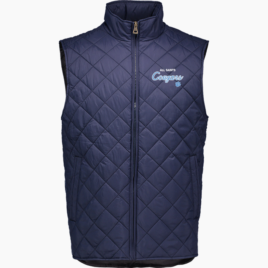 ALL SAINTS CATHOLIC HIGH SCHOOL COUGARS <span class="pdp-name-mascot">ALL SAINTS COUGARS</span> MV Sport Weatherproof Vintage Men's Diamond Quilt Vest
