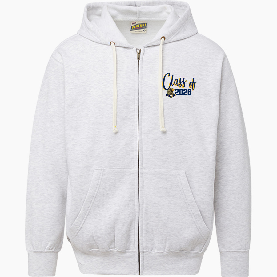 DESERT HOT SPRINGS HIGH SCHOOL GOLDEN EAGLES <span class="pdp-name-mascot">DESERT HOT SPRINGS GOLDEN EAGLES</span> MV Sport Men's Vintage Fleece Full-Zip Hoodie