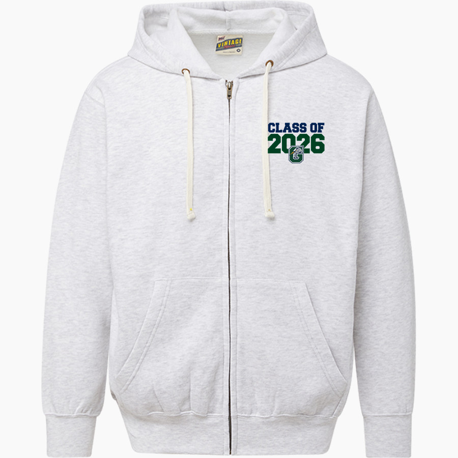 Gunston Herons MV Sport Men's Vintage Fleece Full-Zip Hoodie