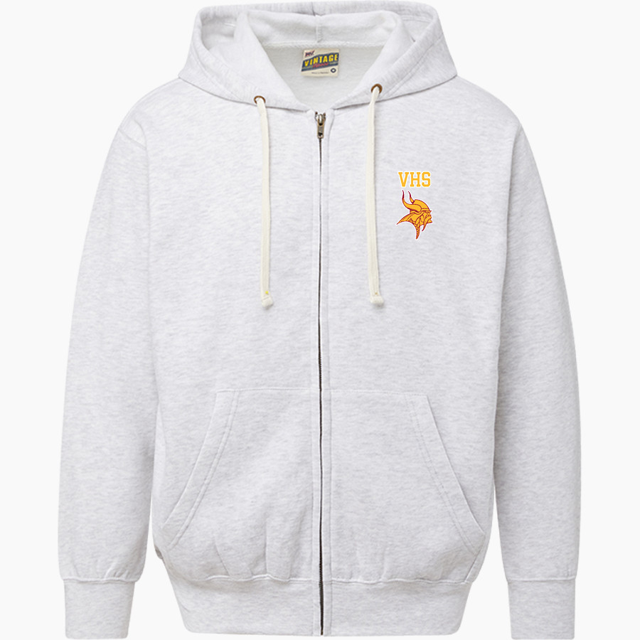 VOORHEES VIKINGS official sideline store MV Sport Men's Vintage Fleece Full-Zip Hoodie